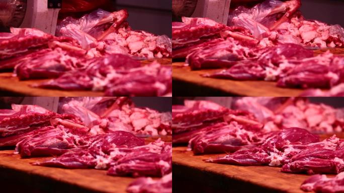 市场卖牛肉猪肉排骨档口 (12)