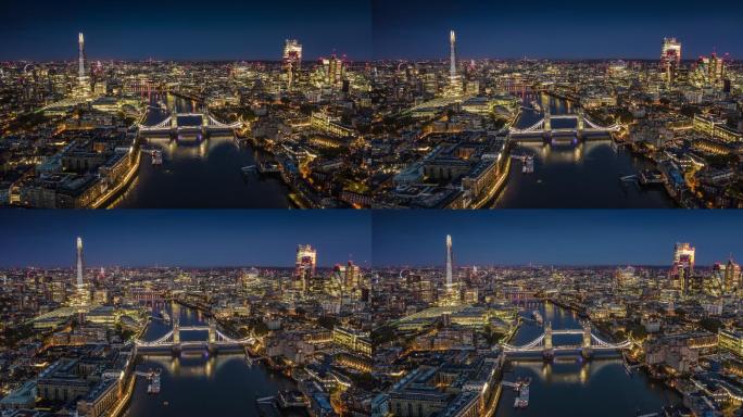 伦敦天际线鸟瞰图国际旅游外国风光英伦都市