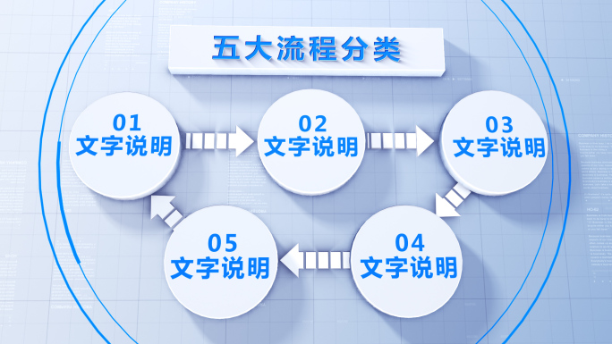 【3-6个】干净流程环节分类AE模板