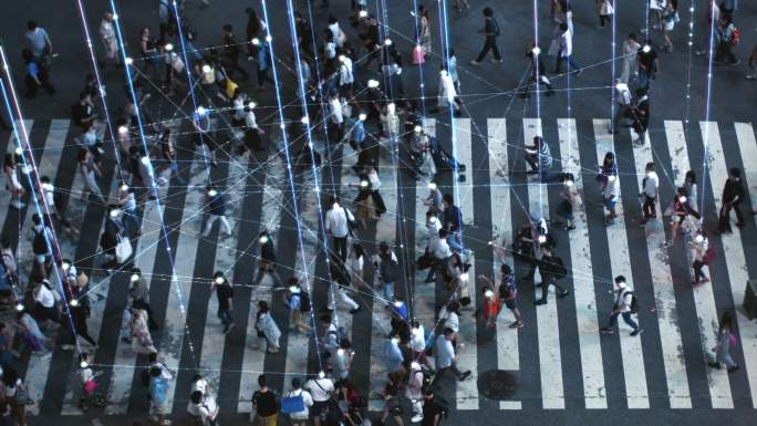 大城市拥挤人行横道