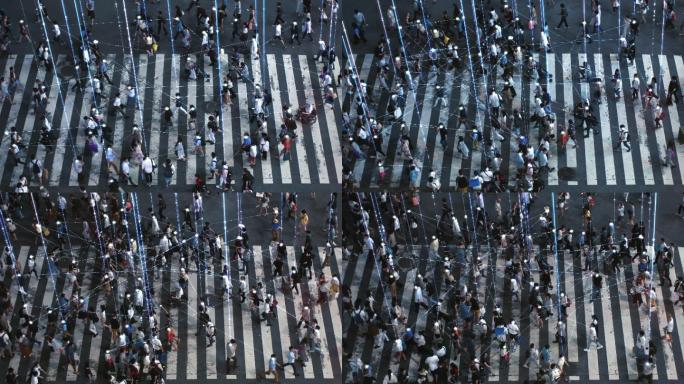 大城市拥挤人行横道