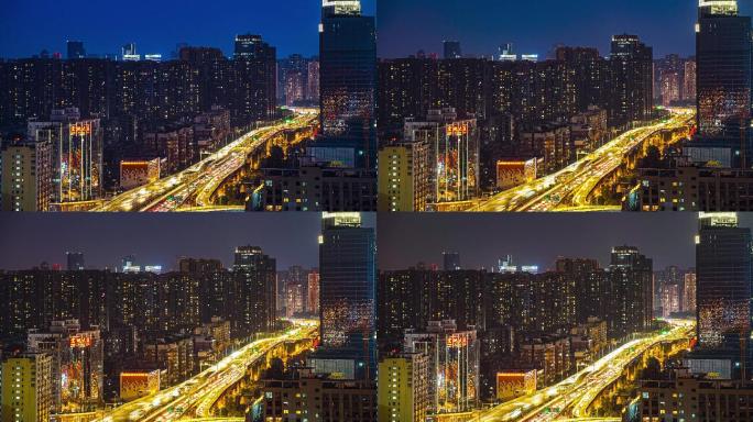 成都东湖南二环高架夜景延时摄影4K
