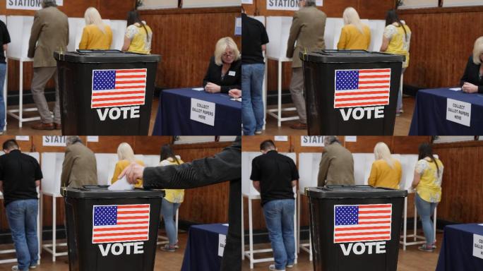 美国选举投票箱实拍视频素材
