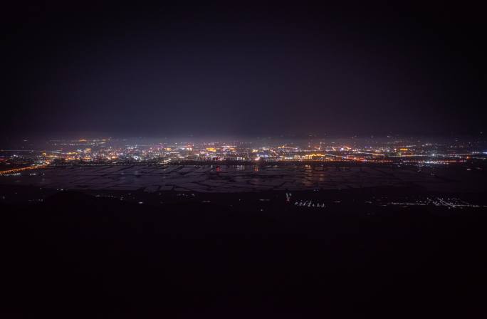 4k高空俯视城市夜景