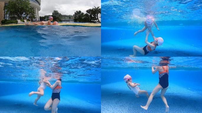 水之舞泳往直前  小女孩早教游泳训练欢