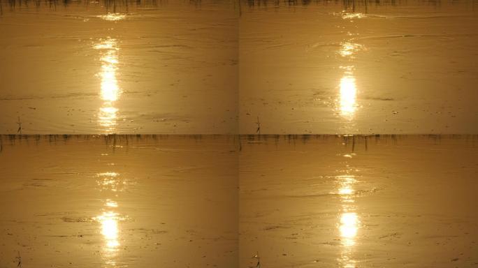 金色夕阳-流动河水