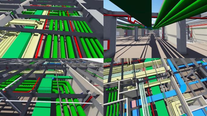 楼顶管道排布BIM动画