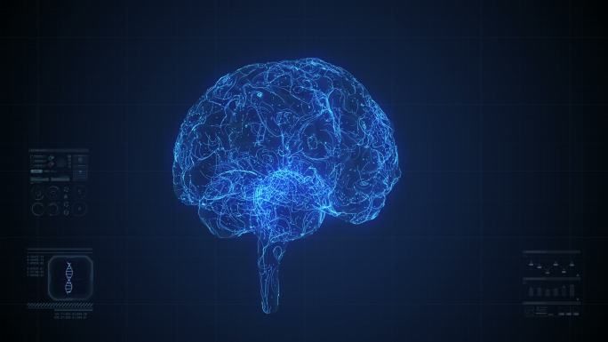 脑扫描动画AI人工智能大脑