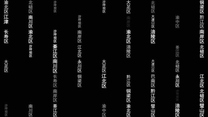 重庆市各区文字粒子动画墙背景