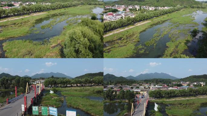 乡村河道航拍