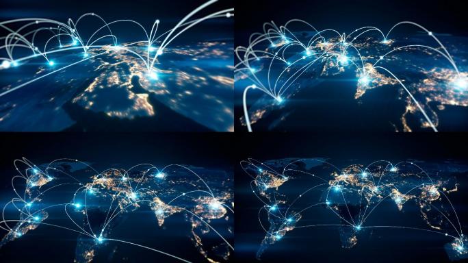 全球商业概念中的连接和信息传递