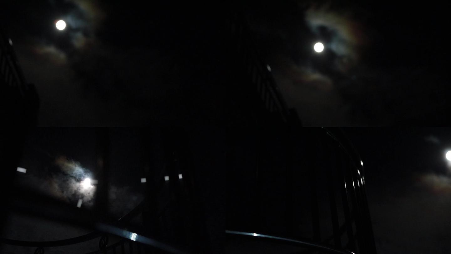 阳台月亮圆月窗外明月