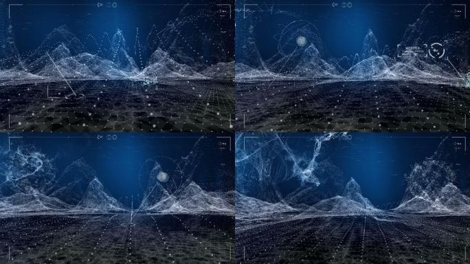数字山脉动画。虚拟现实训练