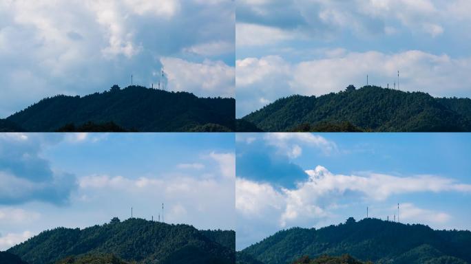山顶-建筑-风云翻滚-延时摄影-4K