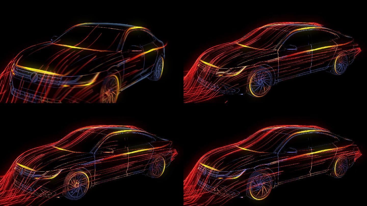 汽车流线 汽车粒子 模拟汽车风阻