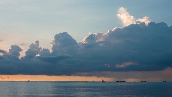 琼州海峡夕阳