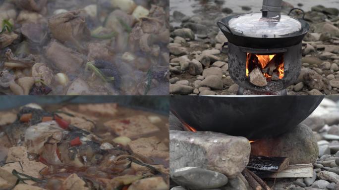 户外野炊，野外做饭