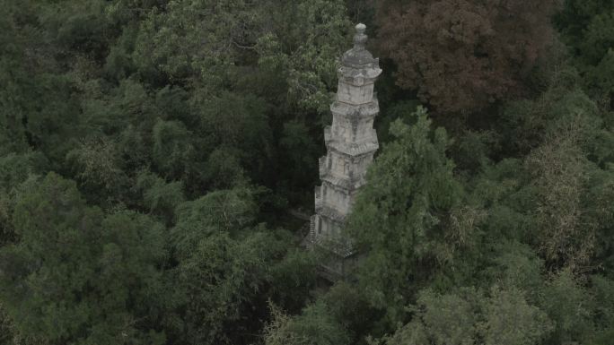 淅川县香严寺大理石七级浮屠塔航拍