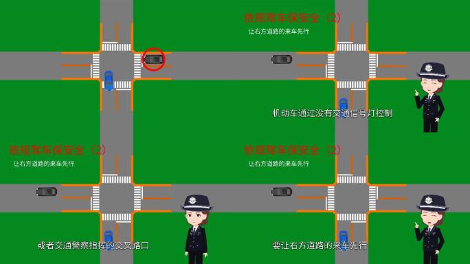 依规驾车保安全（2）让右方道路的来车先行