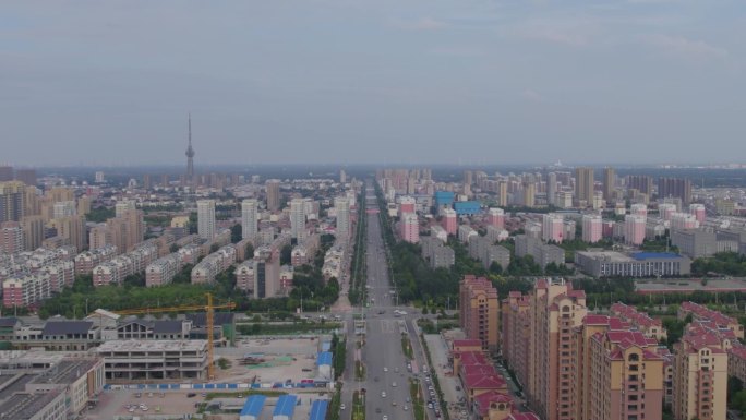 小城市航拍 街道