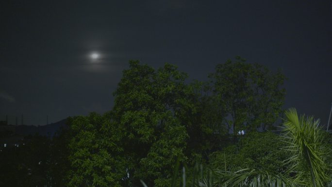 夜晚月亮空镜4K超高清