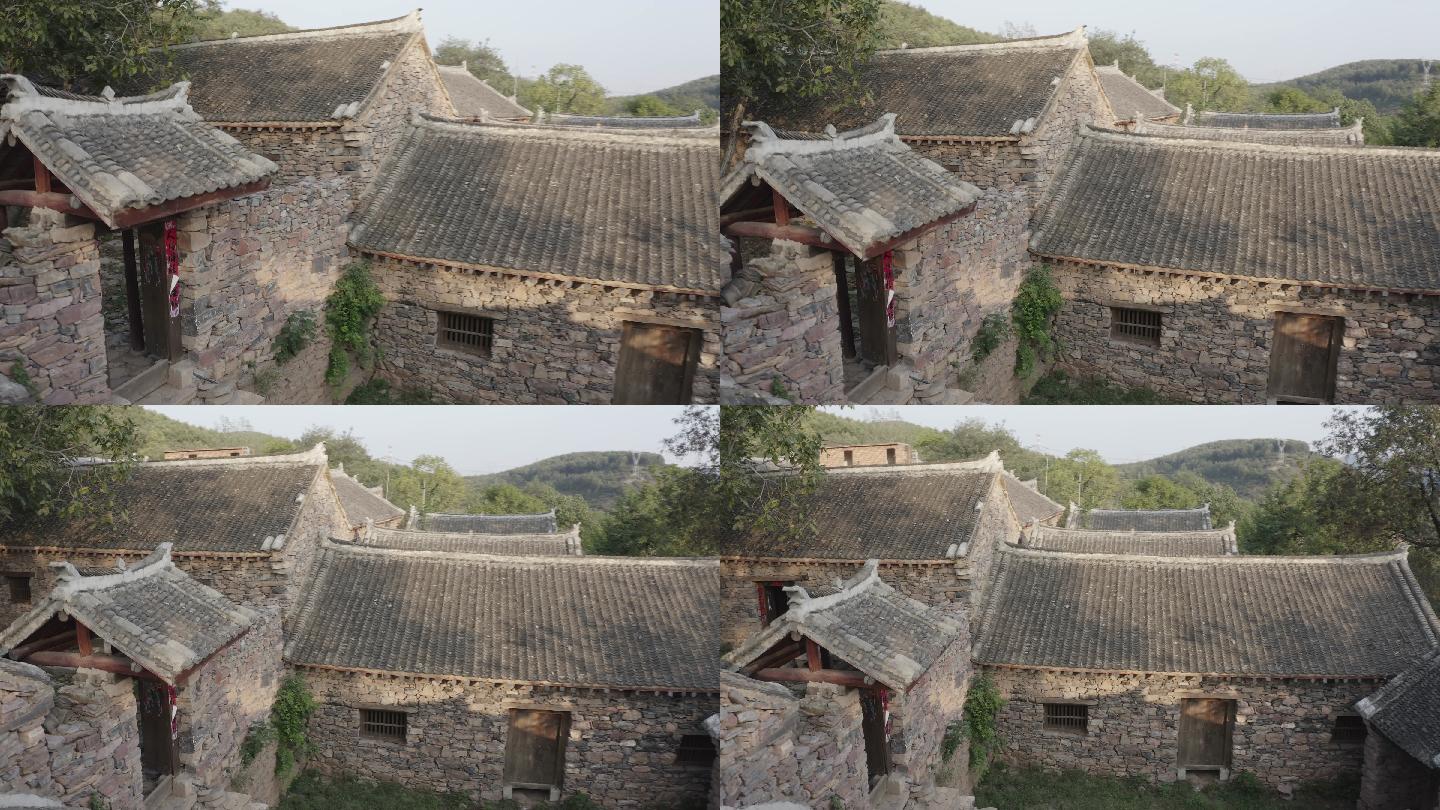 淅川县吴亚村航拍石头房民居