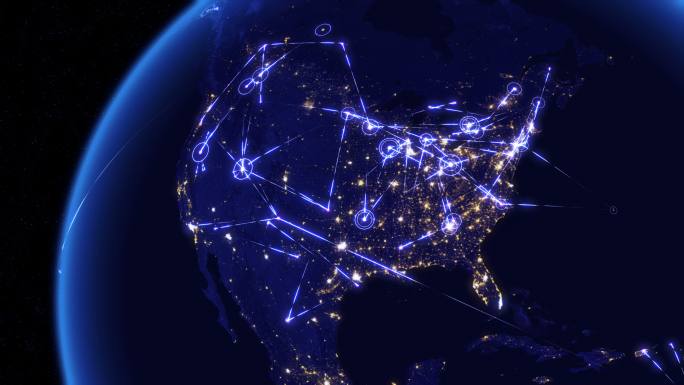 通过北美连接网络进行全球通信。