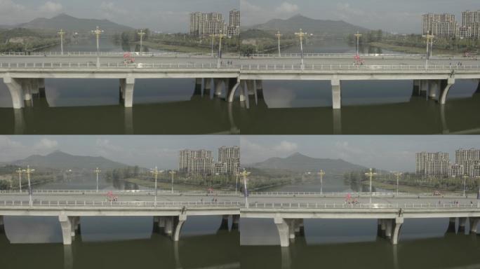 淅川马拉松参赛运动员航拍大桥