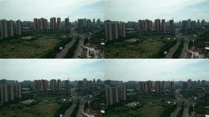 4K长沙南站片区房地产楼盘航拍空镜