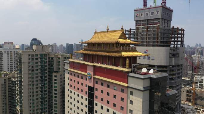 4k-上海西藏大厦航拍