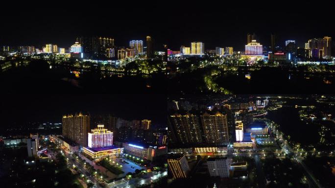 4k鄱阳夜景航拍素材