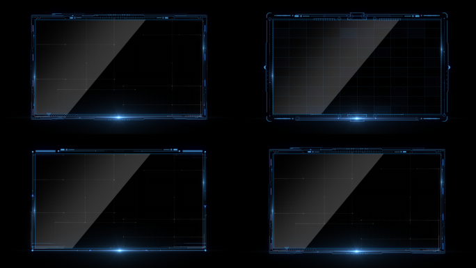 4款高端科技框HUD透明框图片框AE模板