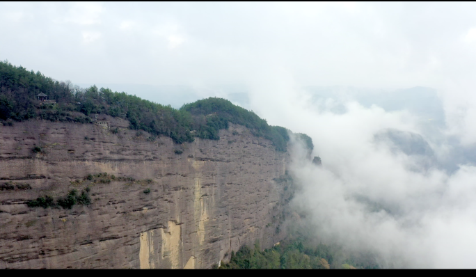 航拍剑门关 含景区 鸟道 素材