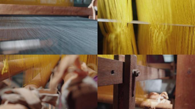 【4K】老式织布机缂丝制作