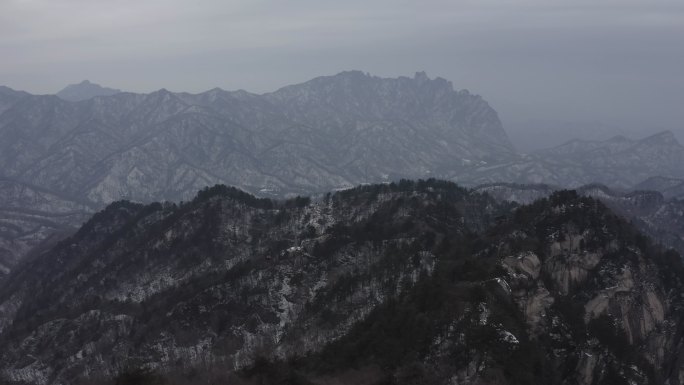 洛阳嵩县雪后的白云山航拍59