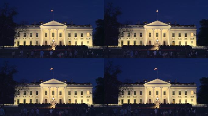 晚上在华盛顿特区白宫北面。