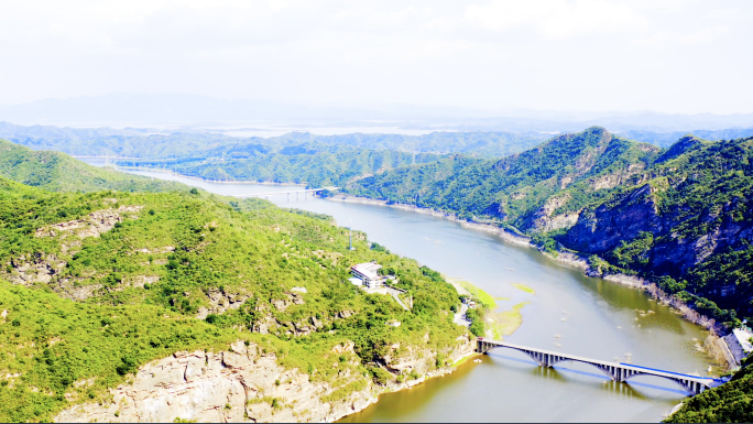 航拍北京潮白河峡谷