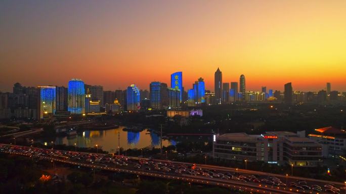 海口海滨城市落日余辉晚霞夕阳美景风光03