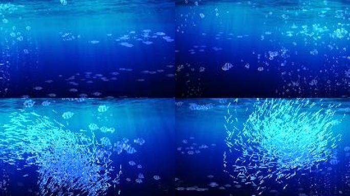蓝色梦幻海底LED背景视频