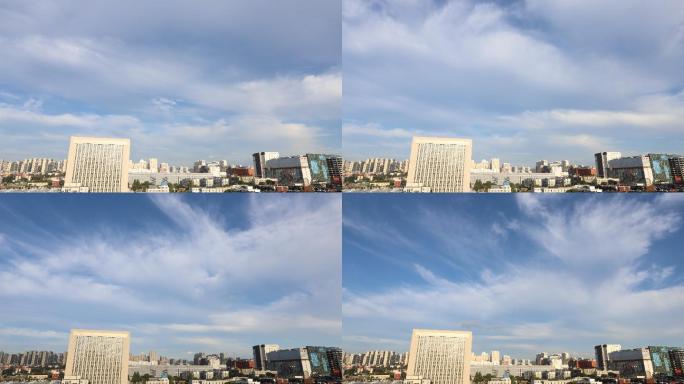 4K城市天空云彩变化延时宣传片空境素材
