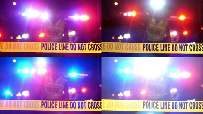 犯罪现场的应急灯