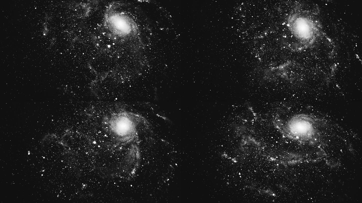 【4K宇宙】黑白旋转星云神秘星系银河未来