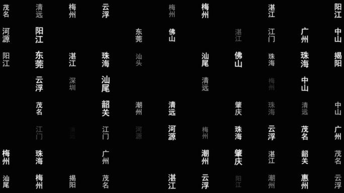 广东省各城市文字动画背景