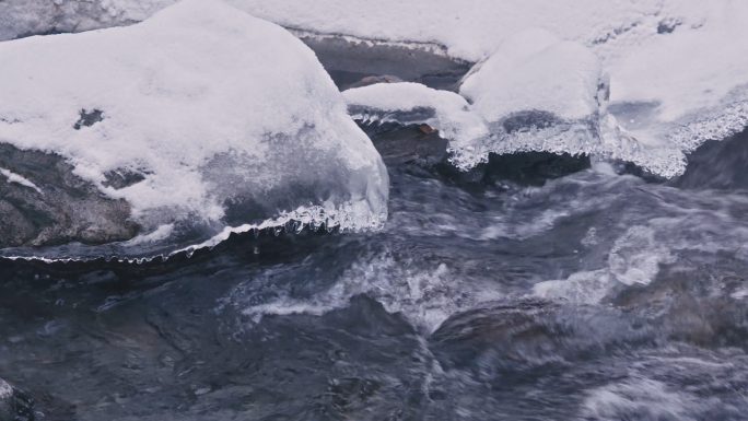 5K山泉溪流水花冰雪冰水