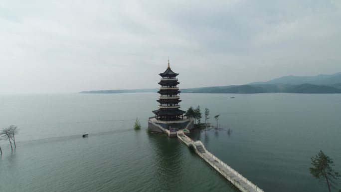 淅川丹江水库航拍塔