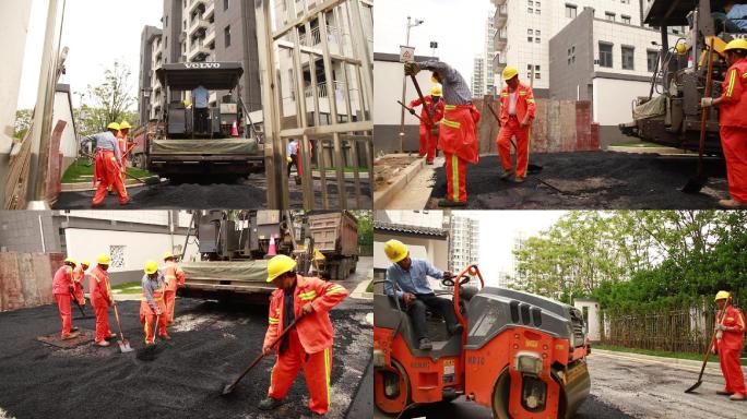 市政道路工作人员施工现场