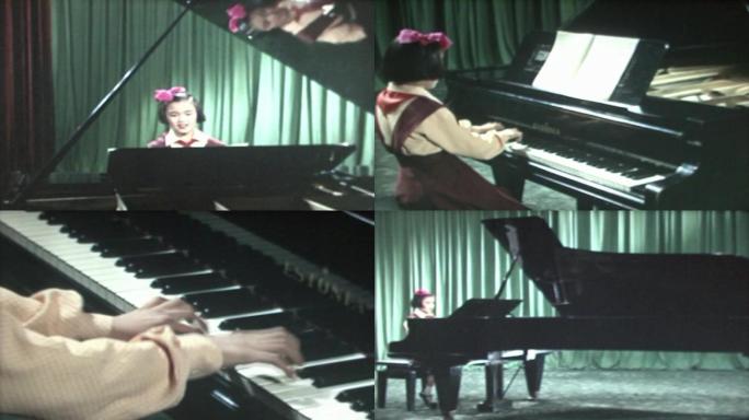50年代儿童弹钢琴