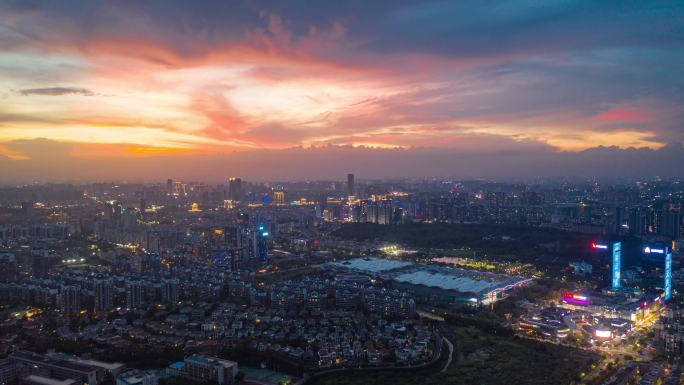 广东中山城市风光日落夜景4K延时