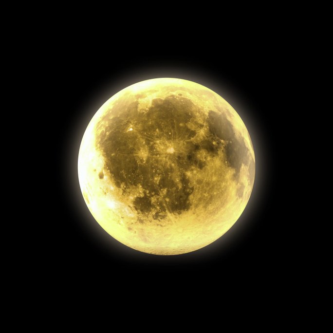 金黄暖色圆月亮中秋节日元素（含通道方式）