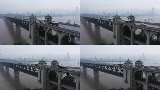 武汉长江大桥建成纪念碑航拍89